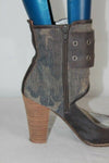 Escarpins UN MATIN D'ETE  Cuir et Textile Gris T 37 BE
