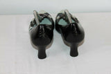Escarpins SACHELLE  Cuir Noir Clouté et Vert d'Eau T 37 BE
