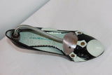 Escarpins SACHELLE  Cuir Noir Clouté et Vert d'Eau T 37 BE