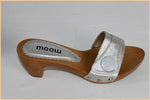 Escarpins Mules MOOW Gris Argenté et Bois T 36 TTBE