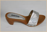 Escarpins Mules MOOW Gris Argenté et Bois T 36 TTBE