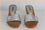 Escarpins Mules MOOW Gris Argenté et Bois T 36 TTBE