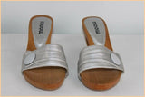 Escarpins Mules MOOW Gris Argenté et Bois T 36 TTBE