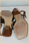 J.METAYER Sandales Cuir Marron et Bronze T 39 BE