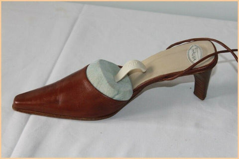 Escarpins FOREVA Tout Cuir Marron et Lanières Chevilles T 35.5 /  T 36  TBE