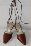 Escarpins FOREVA Tout Cuir Marron et Lanières Chevilles T 35.5 /  T 36  TBE