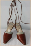 Escarpins FOREVA Tout Cuir Marron et Lanières Chevilles T 35.5 /  T 36  TBE