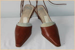 Escarpins FOREVA Tout Cuir Marron et Lanières Chevilles T 35.5 /  T 36  TBE