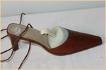 Escarpins FOREVA Tout Cuir Marron et Lanières Chevilles T 35.5 /  T 36  TBE