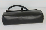 VINTAGE Sac Simili Cuir Noir Porté Main ou Epaule BE