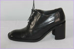 Escarpins à Lacets CLIF Tout Cuir Noir T 35.5 TBE