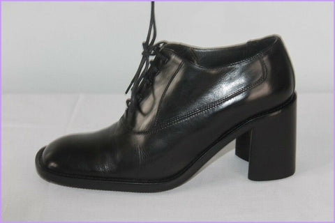 Escarpins à Lacets CLIF Tout Cuir Noir T 35.5 TBE