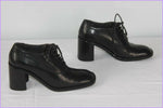 Escarpins à Lacets CLIF Tout Cuir Noir T 35.5 TBE