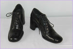 Escarpins à Lacets CLIF Tout Cuir Noir T 35.5 TBE