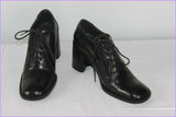 Escarpins à Lacets CLIF Tout Cuir Noir T 35.5 TBE