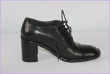 Escarpins à Lacets CLIF Tout Cuir Noir T 35.5 TBE
