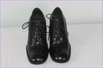 Escarpins à Lacets CLIF Tout Cuir Noir T 35.5 TBE