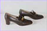 VINTAGE Escarpins MINELLI Tout Cuir Marron Foncé T 39.5 BE