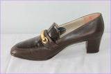 VINTAGE Escarpins MINELLI Tout Cuir Marron Foncé T 39.5 BE