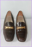 VINTAGE Escarpins MINELLI Tout Cuir Marron Foncé T 39.5 BE