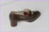 VINTAGE Escarpins MINELLI Tout Cuir Marron Foncé T 39.5 BE