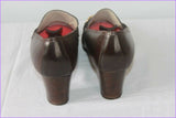 VINTAGE Escarpins MINELLI Tout Cuir Marron Foncé T 39.5 BE