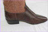 VINTAGE Bottes Santiags Tout Cuir Marron T 35 TBE