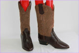 VINTAGE Bottes Santiags Tout Cuir Marron T 35 TBE