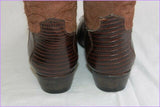 VINTAGE Bottes Santiags Tout Cuir Marron T 35 TBE