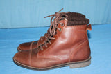 Bottines Fourrées ZARA Cuir Marron T 34 BE