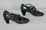 Escarpins REQINS Cuir Gris Foncé Nuancé T 38 TBE
