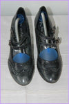 Escarpins REQINS Cuir Gris Foncé Nuancé T 38 TBE