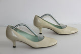 Escarpins LUCIANO BARACHINI Tout Cuir Ivoire T 39 TBE