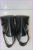 Escarpins Ouverts NACRE POUDRE Simili Cuir Noir T 38 Etat Neuf