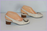 Escarpins JB MARTIN Cuir Blanc Cassé T 35 TBE