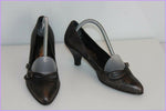 Escarpins SAN MARINA Cuir Gris Anthracite T 36 TBE