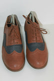 Derby Femme PIMKIE Simili Cuir Marron et Gris Foncé T 39 TBE