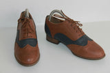 Derby Femme PIMKIE Simili Cuir Marron et Gris Foncé T 39 TBE