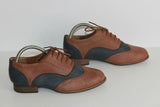 Derby Femme PIMKIE Simili Cuir Marron et Gris Foncé T 39 TBE