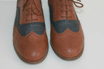 Derby Femme PIMKIE Simili Cuir Marron et Gris Foncé T 39 TBE