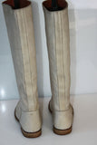 OSMOSE Bottes Cavalières  tout Cuir Ajouré Blanc Cassé T 36