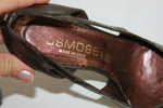 Escarpins Pointus OSMOSE Cuir Marron bronze Talons Aiguilles T 35 BE