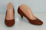 Escarpins ANDRE Cuir Marron Bouts Ronds T 37 TBE