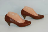 Escarpins ANDRE Cuir Marron Bouts Ronds T 37 TBE