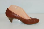 Escarpins ANDRE Cuir Marron Bouts Ronds T 37 TBE