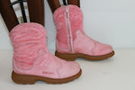 Bottines DIESEL Cuir et Fourrure Synthétique Rose T 35 BE