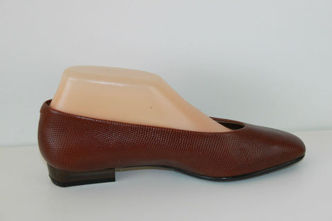 Escarpins DANIELA Boutique Cuir Marron façon Lézard Marron T 37.5 TTBE