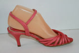 Escarpins GLORIA BELLI Cuir et Tissu Rose T 37 TBE