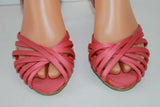 Escarpins GLORIA BELLI Cuir et Tissu Rose T 37 TBE
