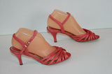 Escarpins GLORIA BELLI Cuir et Tissu Rose T 37 TBE